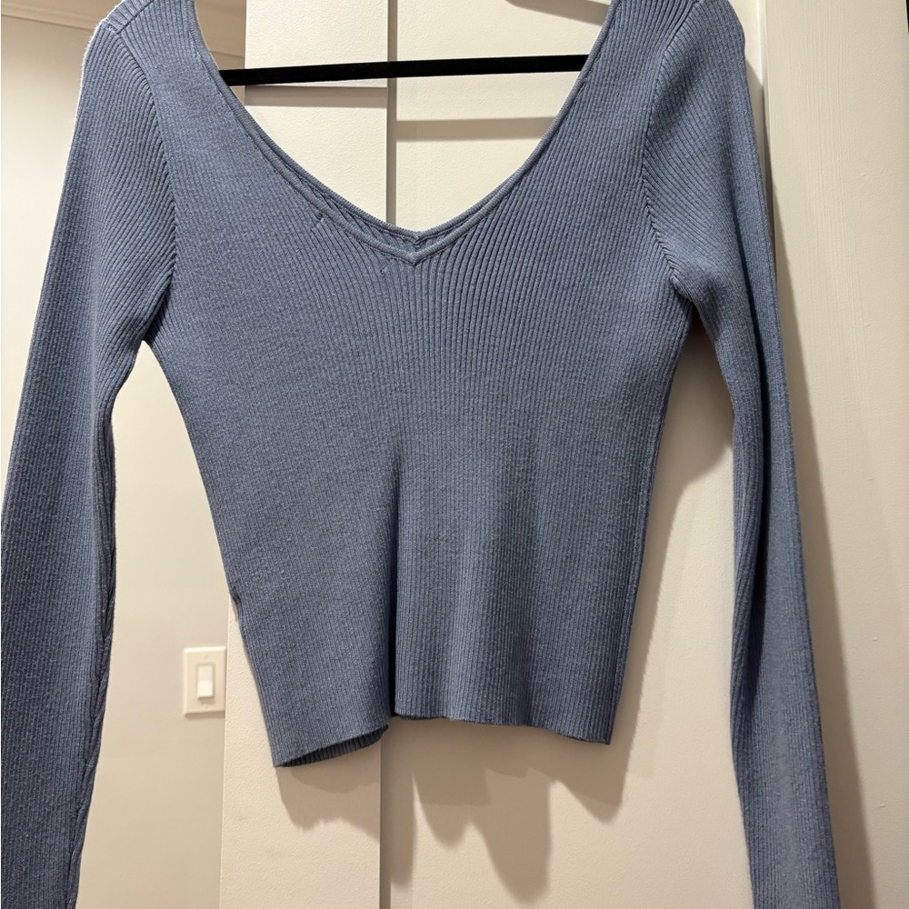 Kendall & Kylie Textured Blue Knit